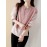 Contrast Striped Crew Neck Blouse, Elegant Long Sleeve Split Side Blouse For Spring & Fall, Women's Clothing