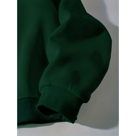 New York Brooklyn Print Loose Sweatshirt, Casual Long Sleeve Crew Neck Sweatshirt, Women's Clothing