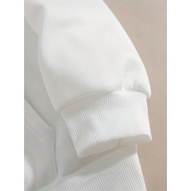 Casual Letter Print Hoodie, Drawstring Hooded Pocket Fashion Loose Fall & Winter Sweatshirt, Women's Clothing